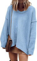 Womens Oversized Slouchy Scoop V Neck Pullover Sweater - Soft Fall