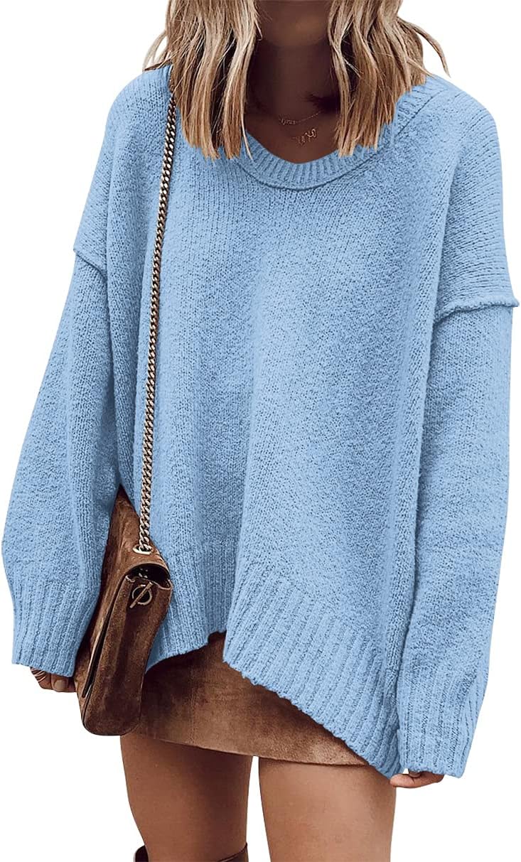 Oversized Casual Loose Slouchy V Neck Batwing Pullover Sweater