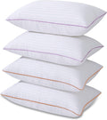 Pillows Queen Size Set of 4 - Breathable Hotel Collection Bed Pillows