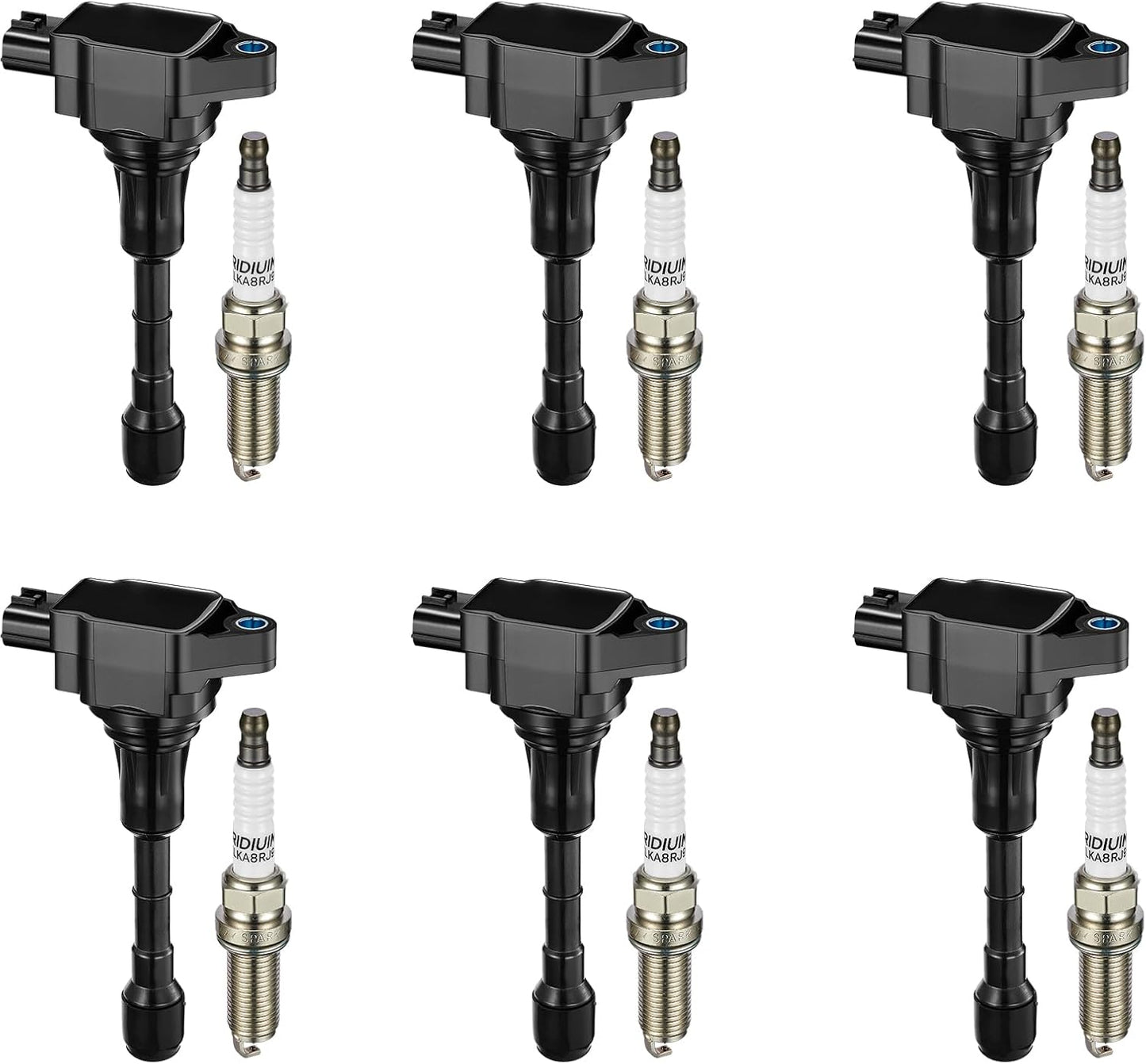 BDFHYK Ignition Coil Pack UF617 and Iridium Spark Plugs for Nissan