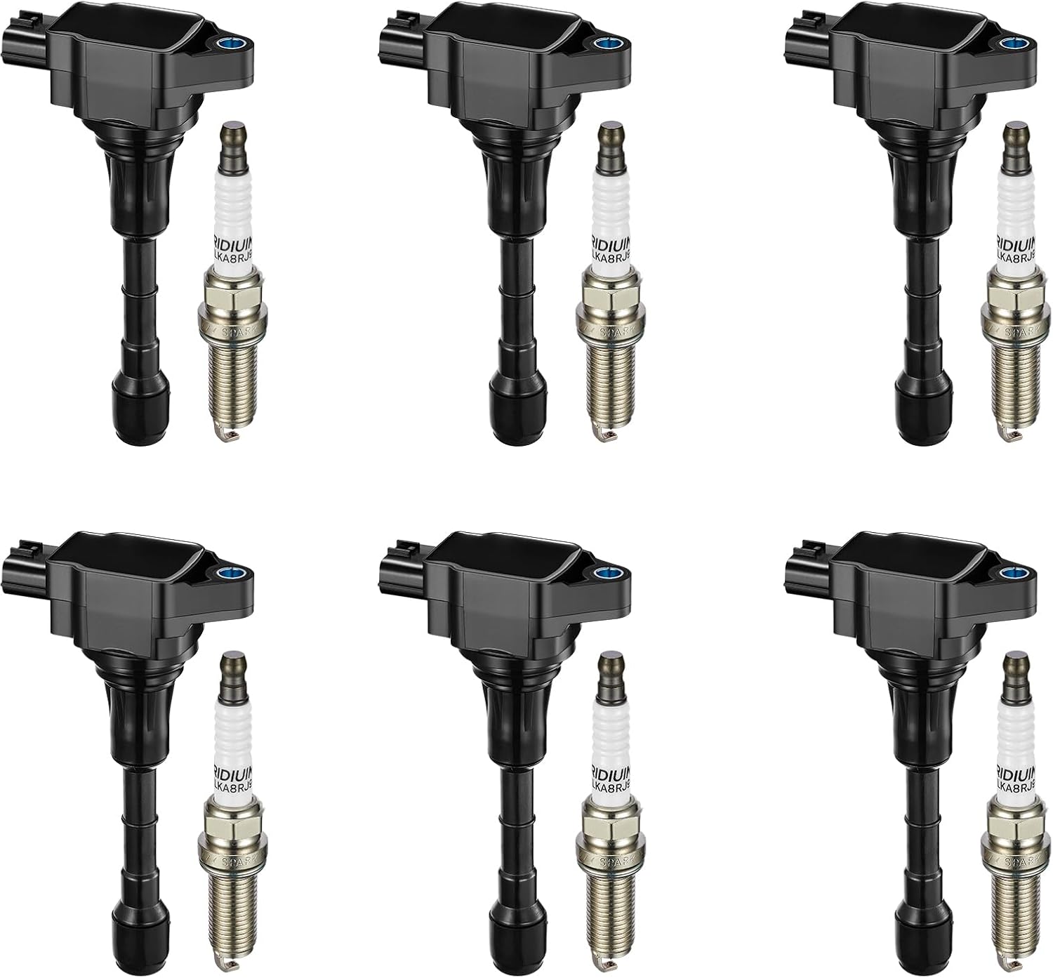 BDFHYK Ignition Coil Pack UF617 and Iridium Spark Plugs for Nissan