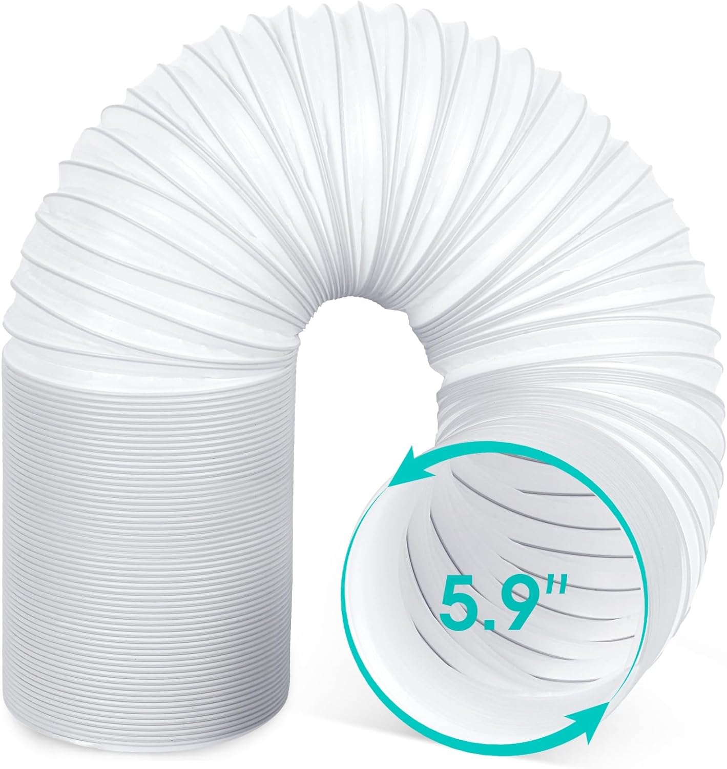 Universal 5.9 Anti-Clockwise AC Hose, 80 Length, Compatible with Portable AC - Airwhirl