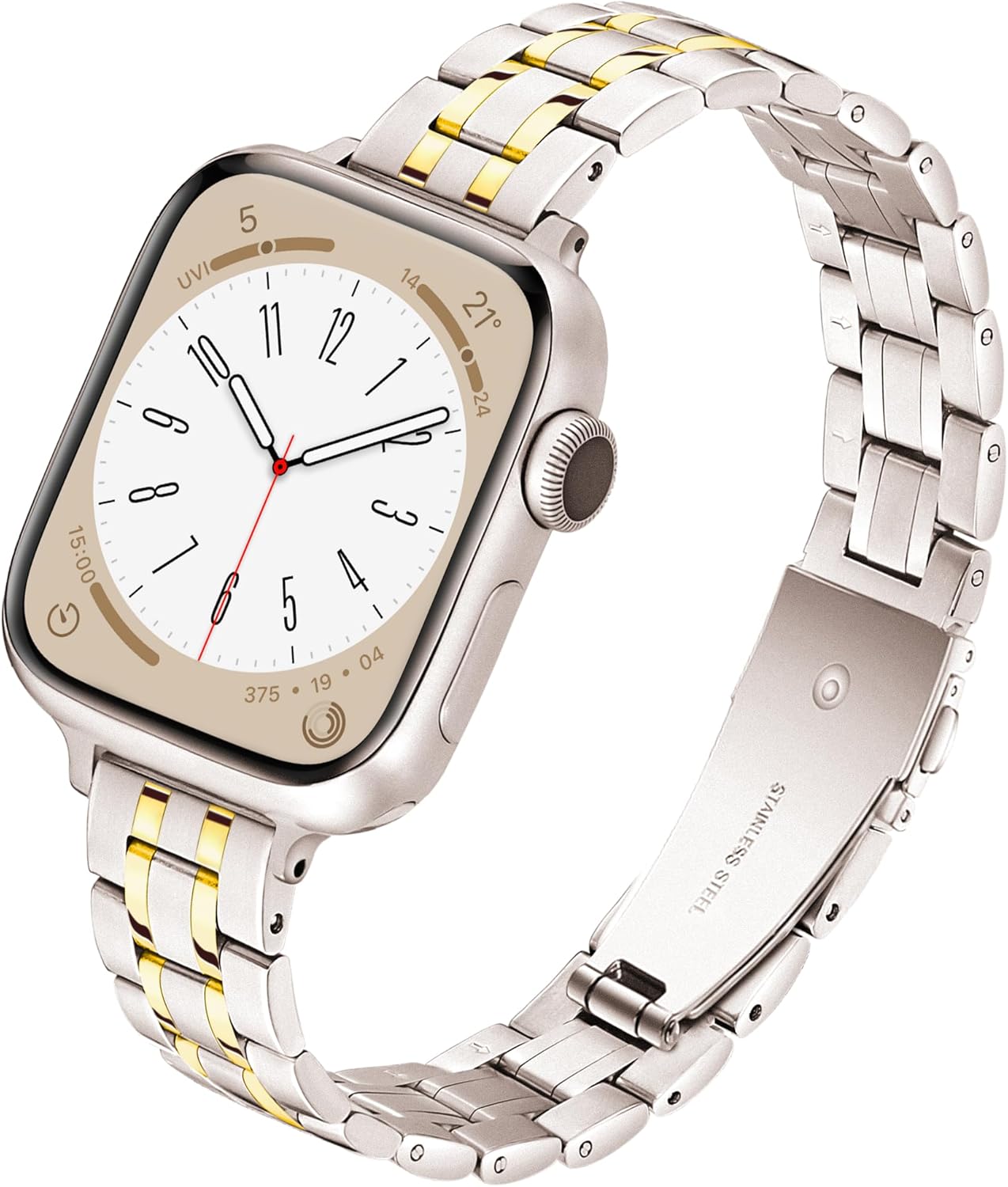 Dressy Thin Metal Band for Apple Watch - Starlight+Gold