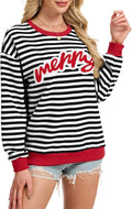 Christmas Sweatshirts for Women Oversized Merry Jolly Crewneck - Cozy