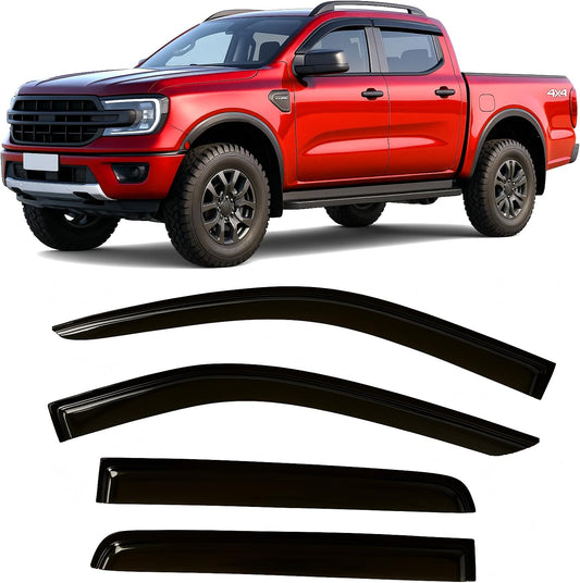 2024-2025 Tape-On Side Window Visor Deflectors for Ford Ranger