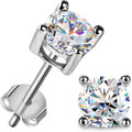 Moissanite Stud Earrings 0.6-4ct 18K Gold Plated Sterling Silver