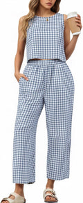 2 Piece Sets For Women Summer Wide Leg Crop Pants Matching Set