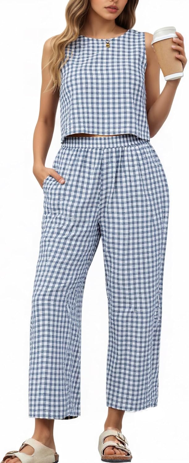 Chic 2 Piece Sets for Women - Summer Matching Wide Leg Pants
