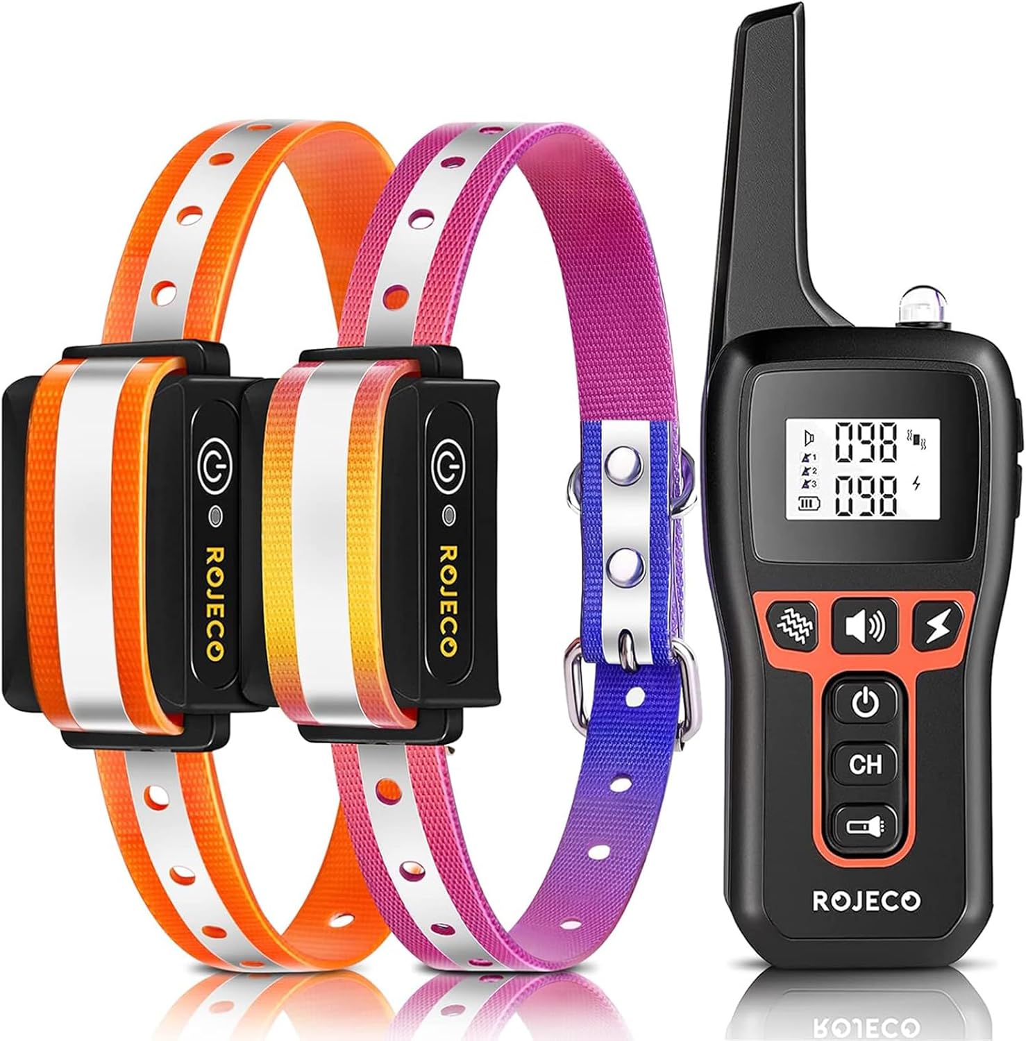 ROJECO Dog Shock Collar for 2 Dogs with 3300FT Remote Control