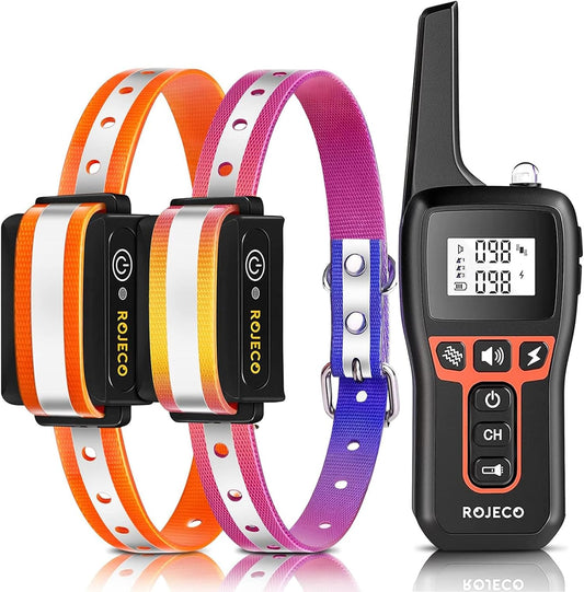 ROJECO Dog Shock Collar for 2 Dogs with 3300FT Remote Control