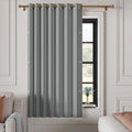 Pleated Folding Full Blackout Curtains Faux Linen 72 in - Room