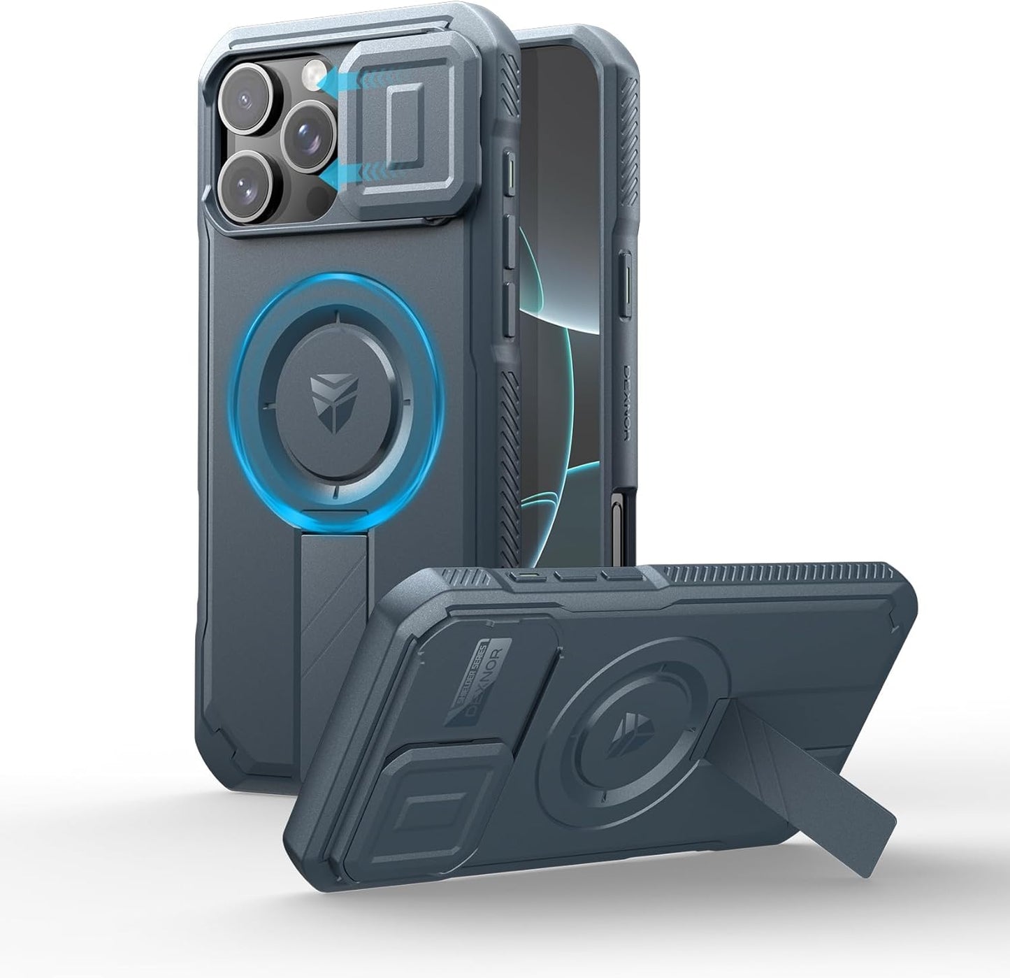 Dexnor iPhone 16 Pro Max Case with Slide Camera Cover & Kickstand