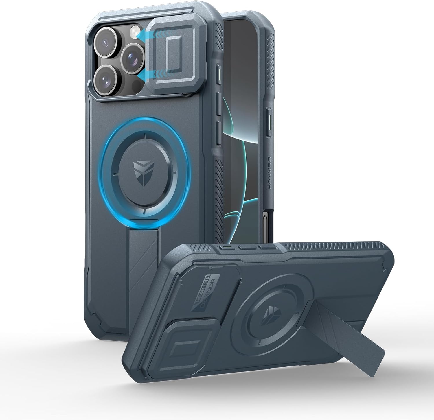 Dexnor iPhone 16 Pro Max Case with Slide Camera Cover & Kickstand