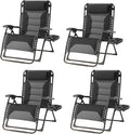 Zero Gravity Chair Set of 4 Oversized Padded Recliner - XL Outdoor