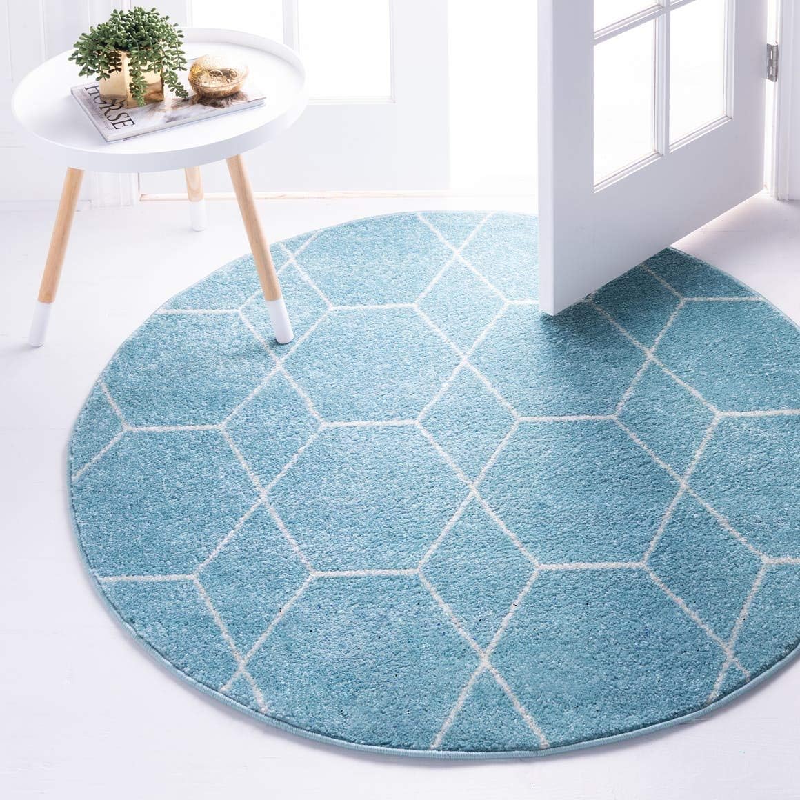 Unique Loom Trellis Frieze Collection Area Rug - Geometric Design