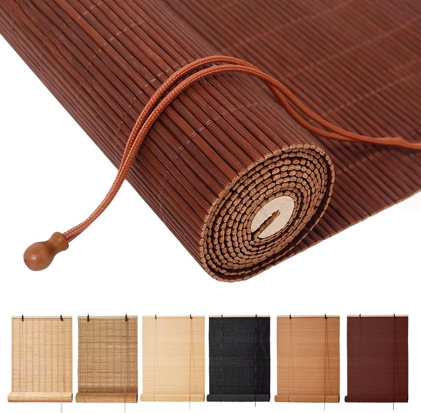 Bamboo Blinds for Indoor Windows - Easy to Install Shades