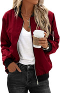 Women's Lightweight Bomber Jacket with Pockets - Casual Zip-Up