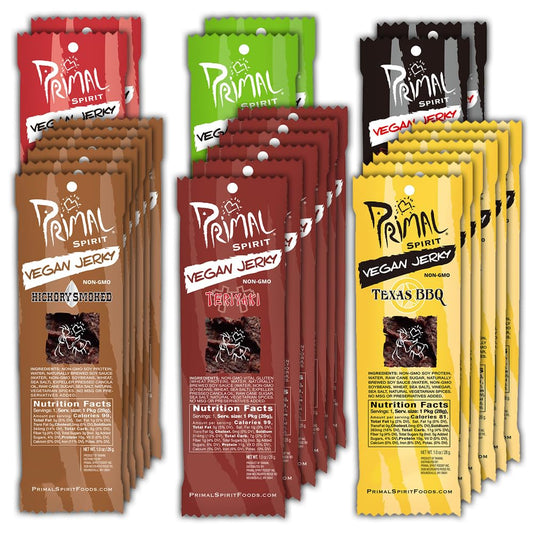 Primal Spirit Vegan Jerky - Most Popular Flavors Variety Pack