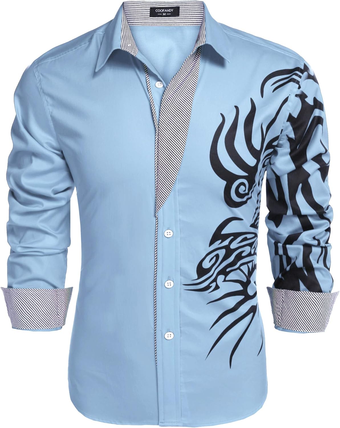 Stylish COOFANDY Men's Print Button Down Dress Shirt for All Occasions