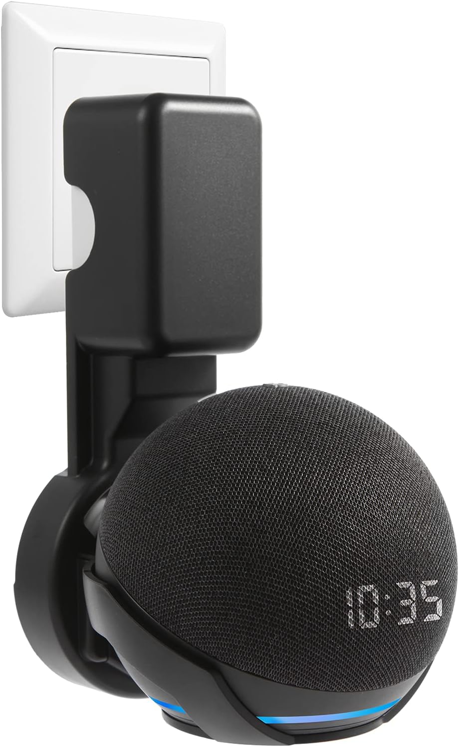 ZUOLACO Black Wall Mount for Dot 4th/5th Gen: Space-Saving Outlet Hanger with Cable Management