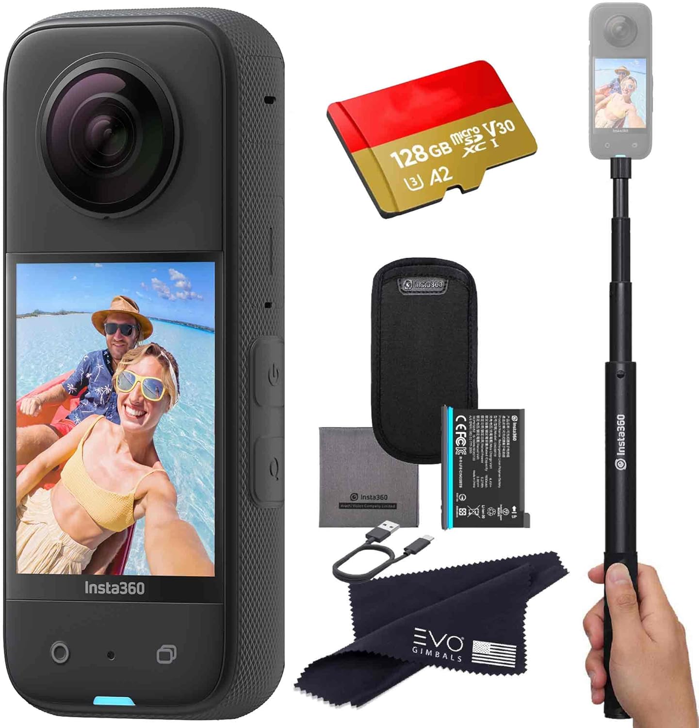 Insta360 X3 Waterproof 360 Action Camera with AI Editing