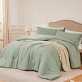 Queen Comforter Set Sagegreen, 3PCS All-Season Comforter - Ultra Soft