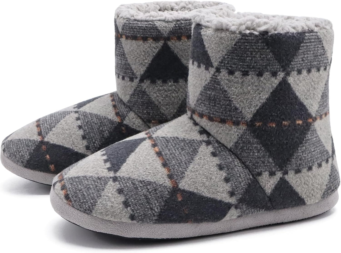 Cozy Memory Foam Slipper Boots for Men with Warm Wool Lining