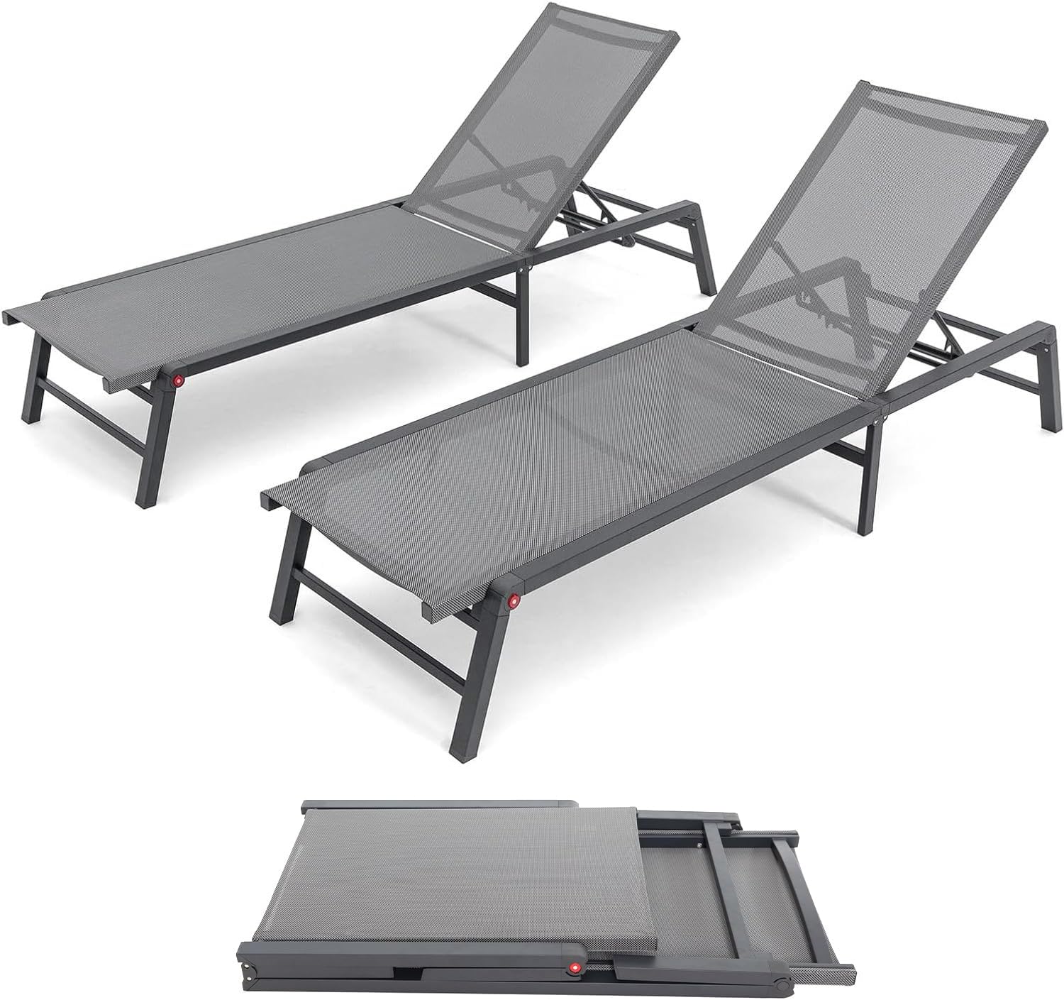 Aluminum Chaise Lounge Chair Outdoor for Poolside Relaxation