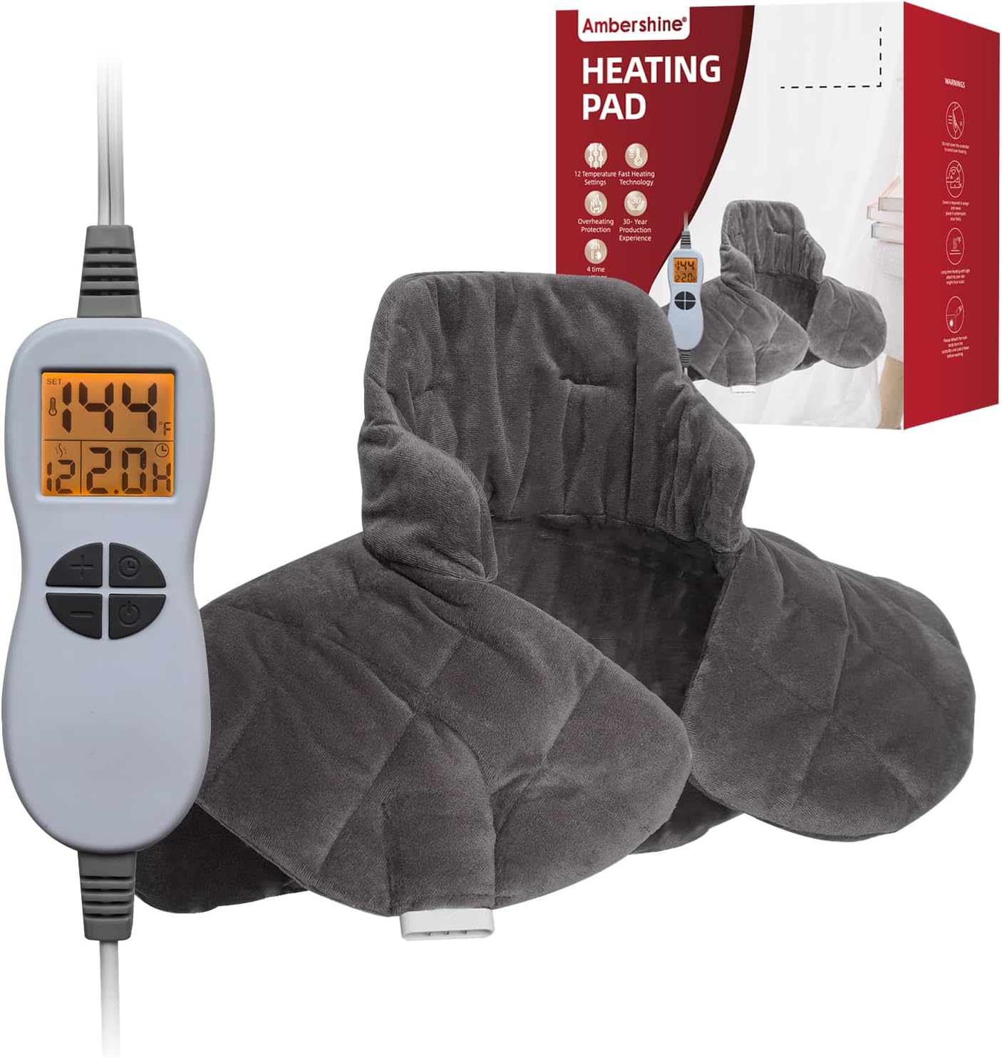 Ambershine Weighted Neck & Shoulder Heating Pad for Pain Relief