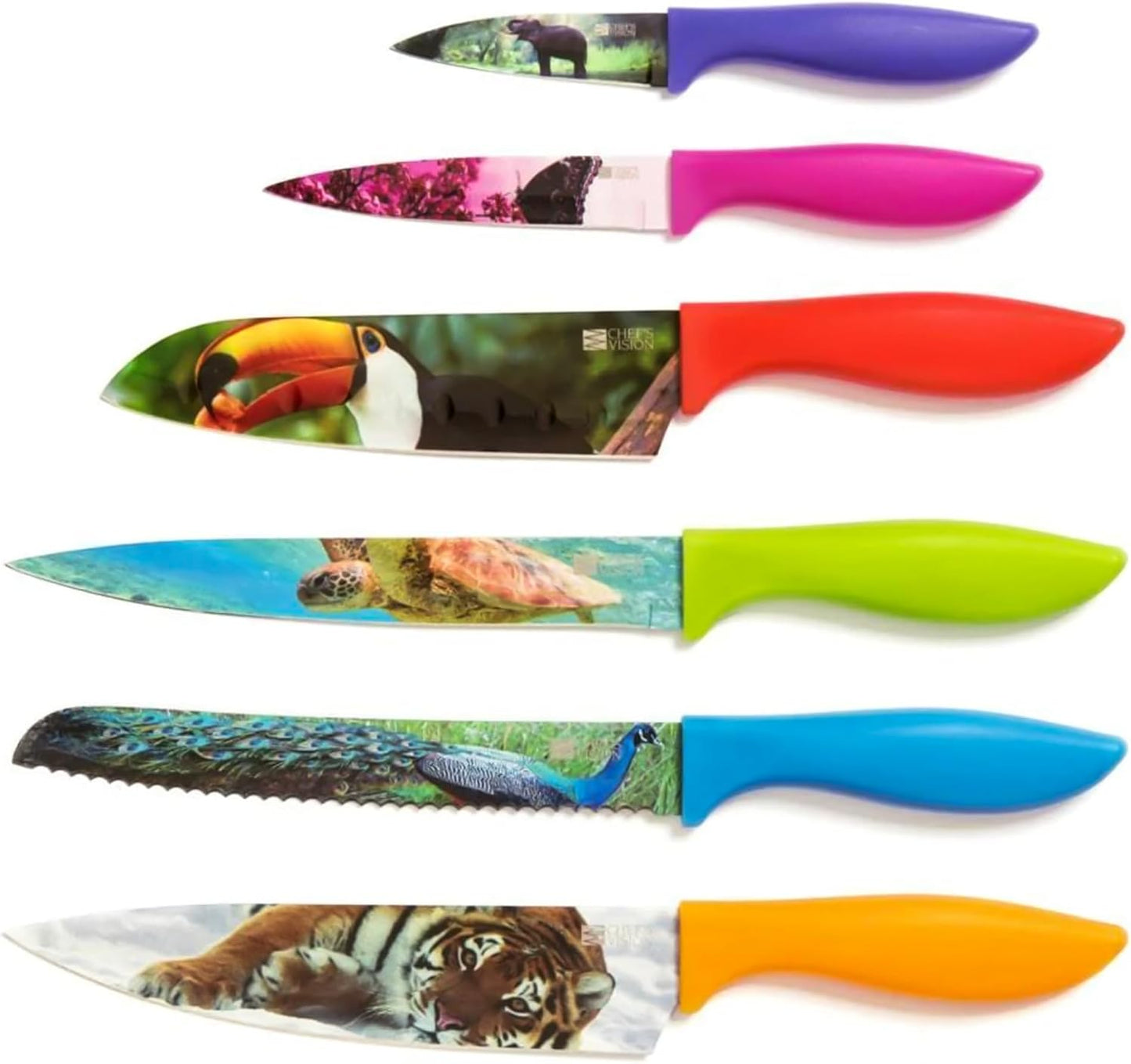 Wildlife Knife Set - 6-Piece Stainless Steel Kitchen Knives