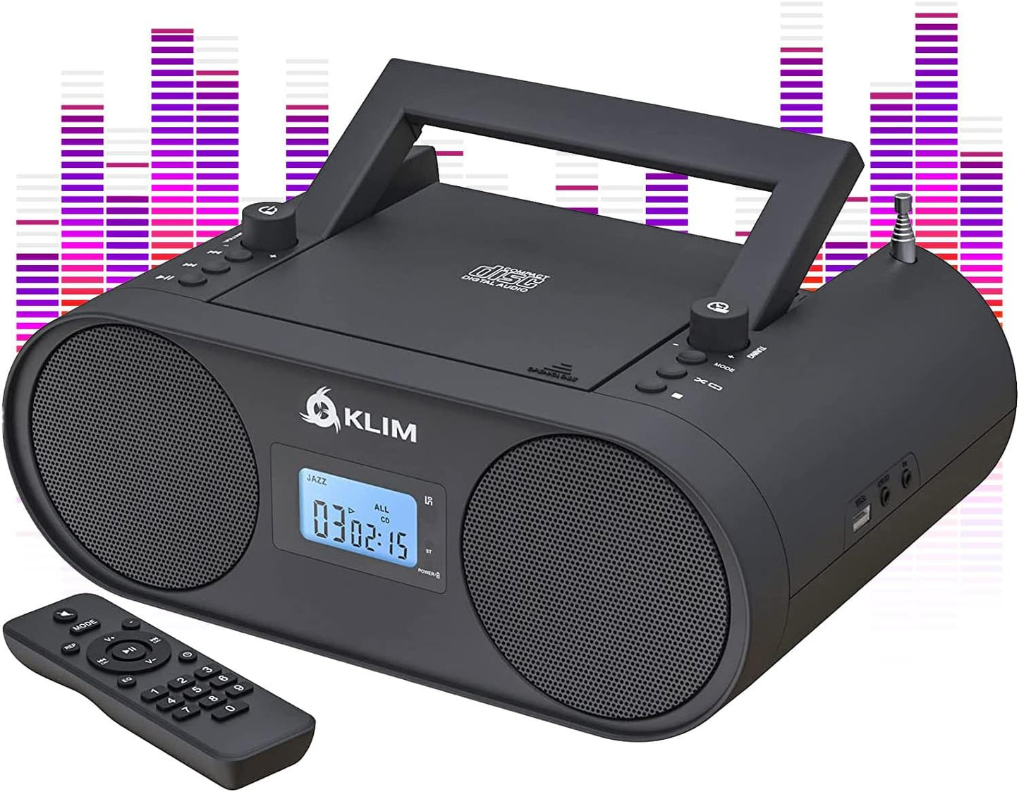 KLIM Boombox B4 Portable Audio System with CD Player & Bluetooth