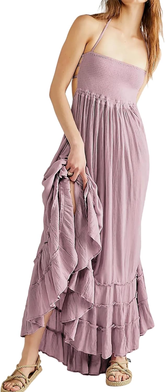 R.Vivimos Womens Summer Boho Sexy Backless Long Dresses Review