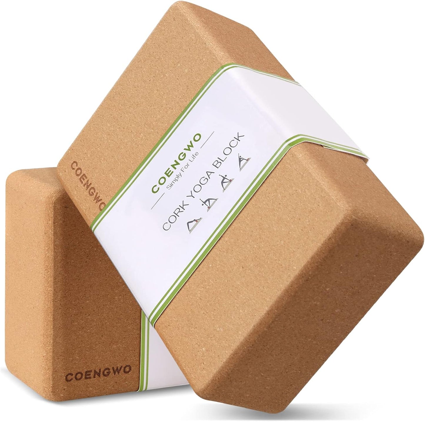 COENGWO Cork Yoga Block - Supportive Balance for Beginners