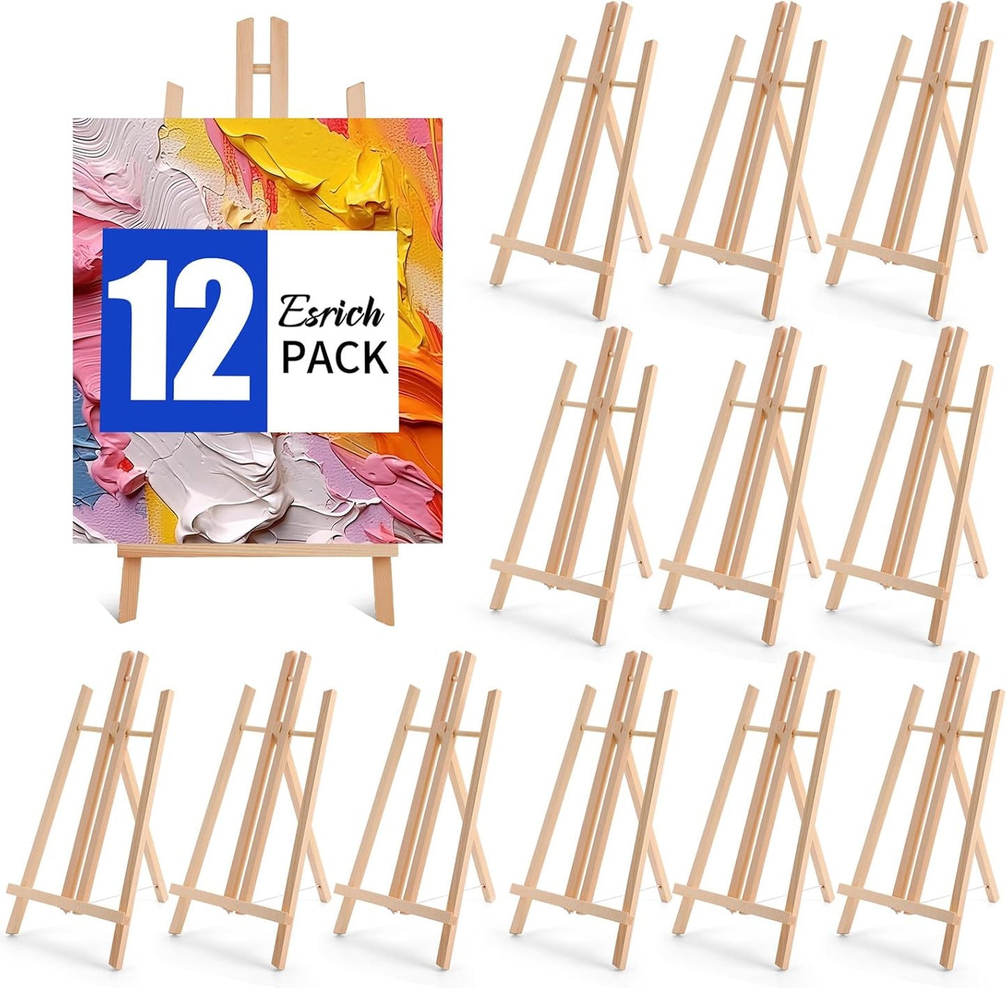 ESRICH 12Pack 16in Tabletop Easel for Painting and Display