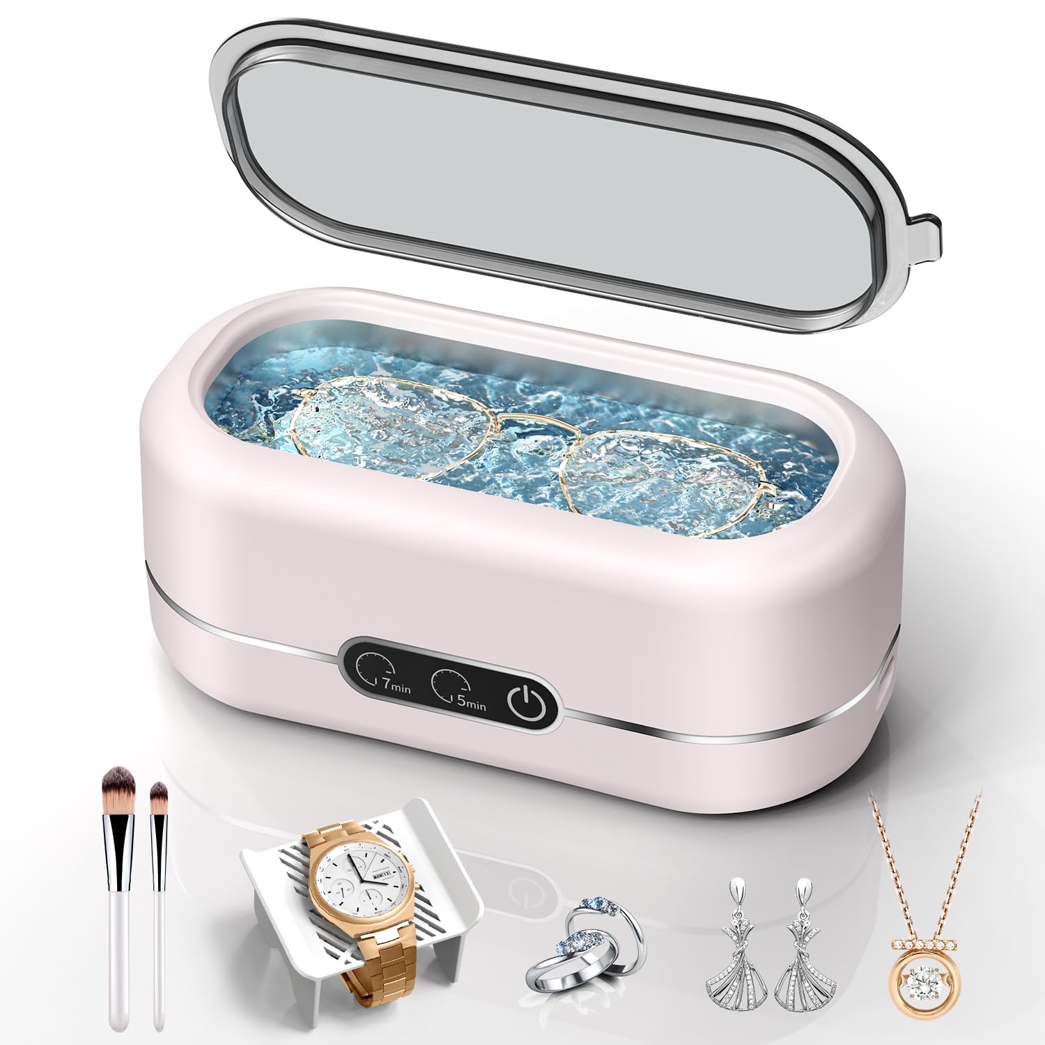 Ultrasonic Jewelry Cleaner for Rings, Eyeglasses, and More
