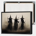 Halloween Witch Wall Art Vintage Witches Canvas Poster - Rustic Goth