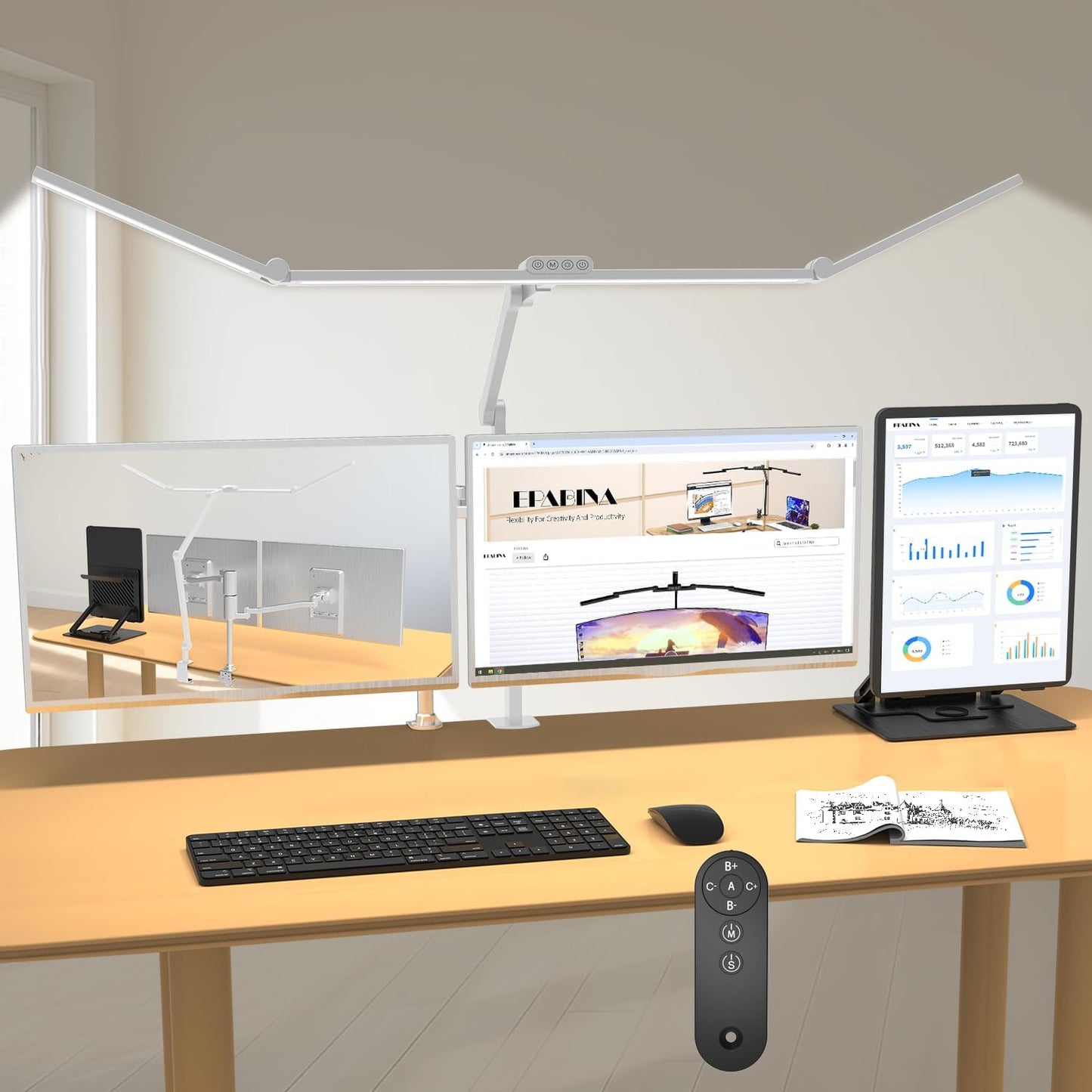EPABINA 36W Ultra Bright LED Desk Lamp - Overhead Light Bar for Office