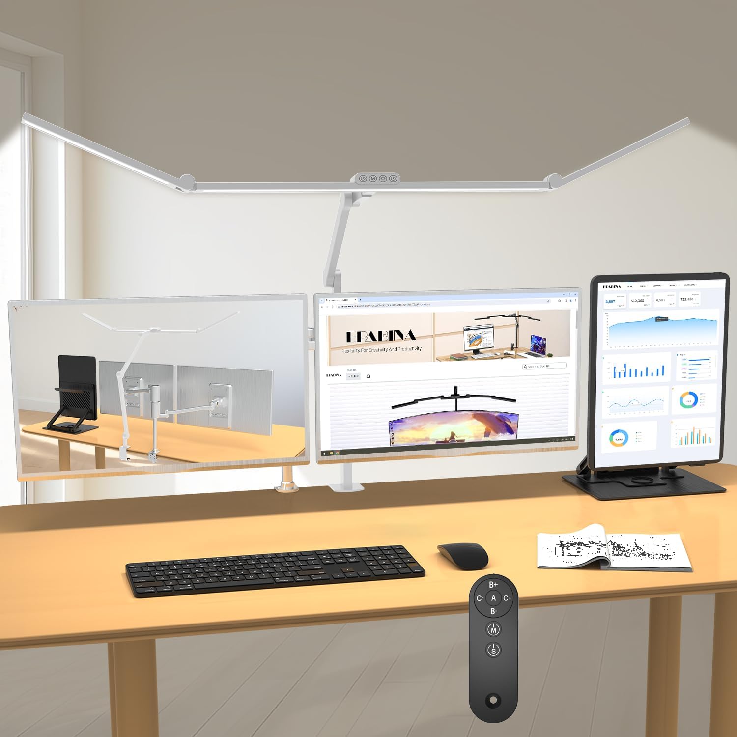 EPABINA 36W Ultra Bright LED Desk Lamp - Overhead Light Bar for Office
