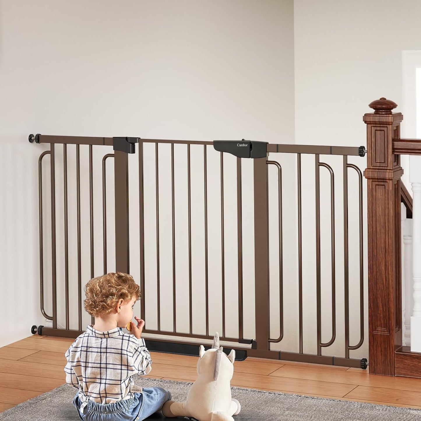 Cumbor Extra Wide Baby Gate for Stairs - Safety for Kids & Pets