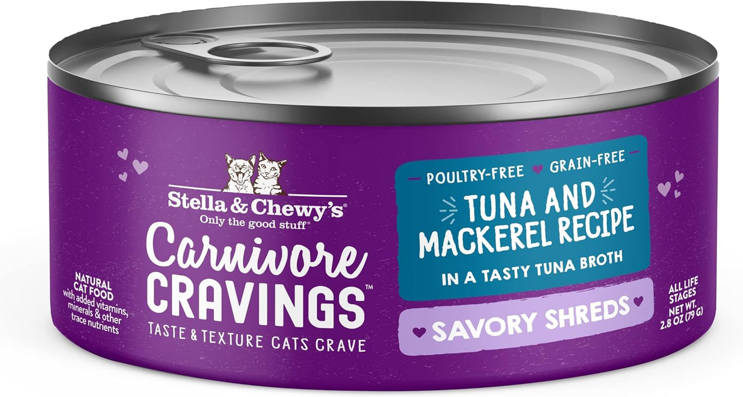 Stella & Chewy's Savory Shreds Wet Cat Food for Picky Eaters
