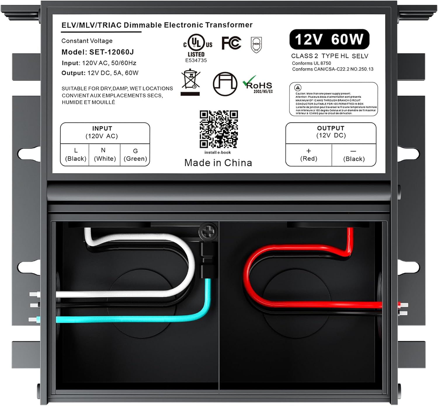 60W Dimmable LED Driver for Low Voltage Lighting Projects