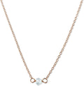 Birthstone Choker Necklace - Adjustable Rose Gold Aquamarine