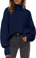 Fall Oversized Sweater for Women - Cozy Chunky Turtleneck Pullover