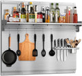36 x 24 in Stainless Steel Stove Backsplash with Shelf - Clean