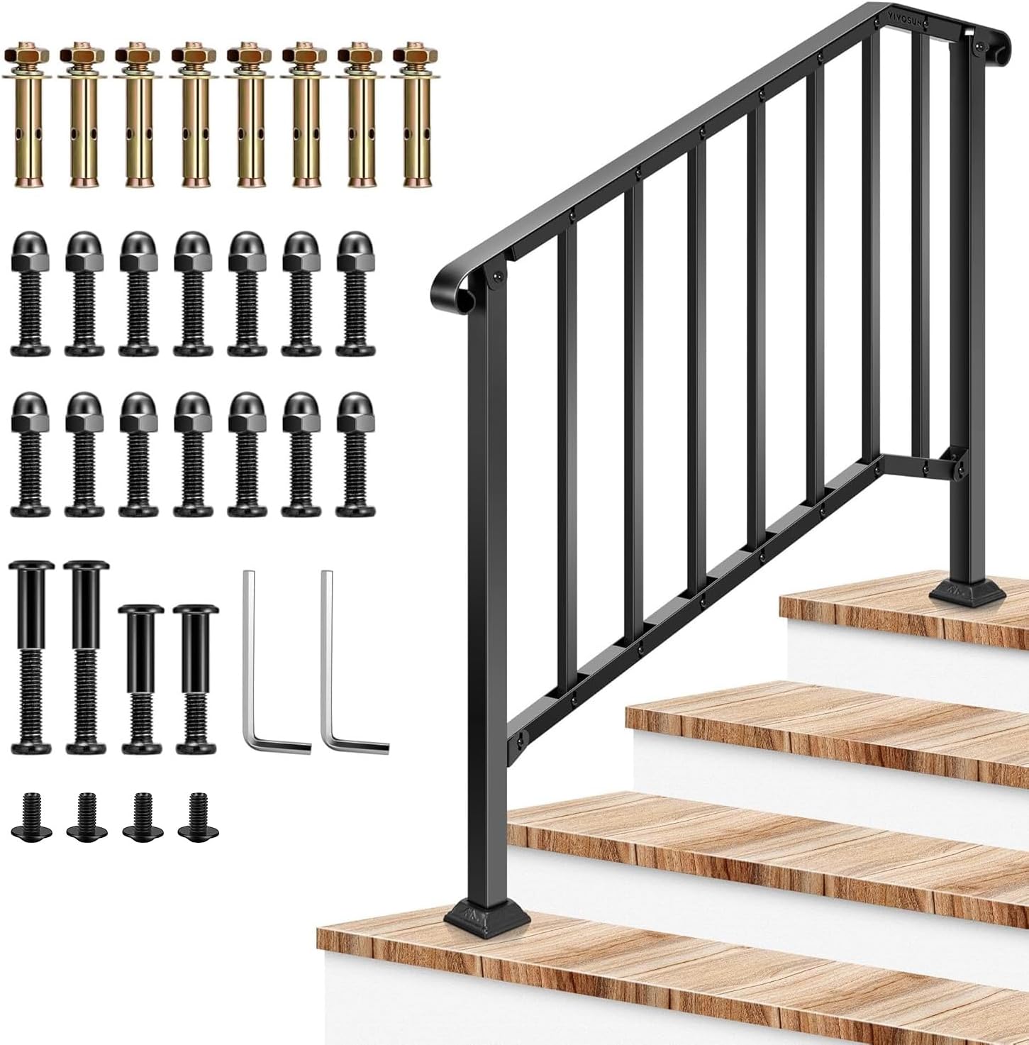 VIVOSUN Outdoor Handrail - 54in x 36in Stair Railing