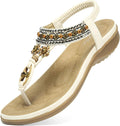 Womens Arch Support Summer Beach Sandals - Bohemian TStrap Comfort