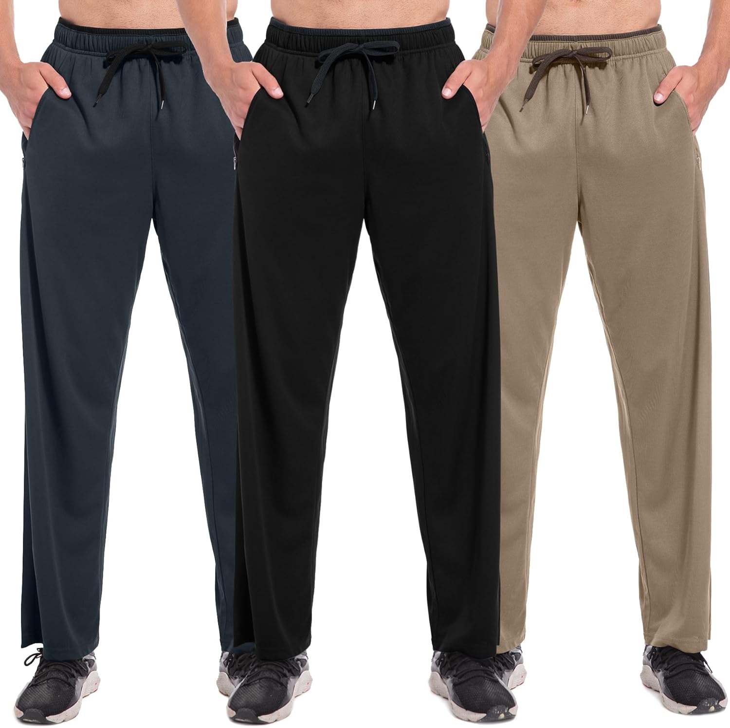 SACUIMAN Mens Sweatpants with Zipper Pockets for Workouts