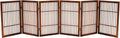 Brown Acacia Wooden Pet Gate 6-Panel 30in Tall - Freestanding