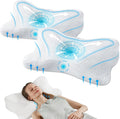 Smug Cervical Neck Pillow Set of 2 - Ergonomic Memory Foam Support