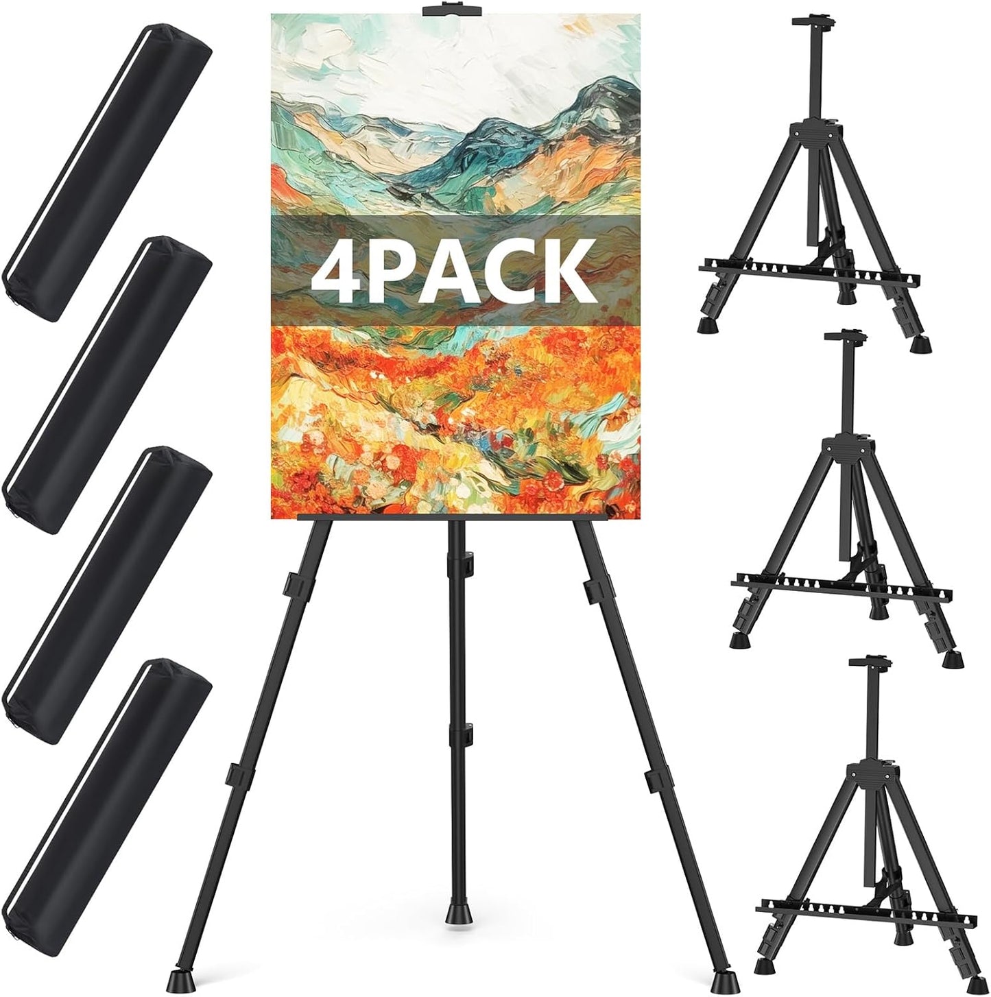 Easel Stand for Sign, Heavy Duty Portable Travel Easel 4 Pack